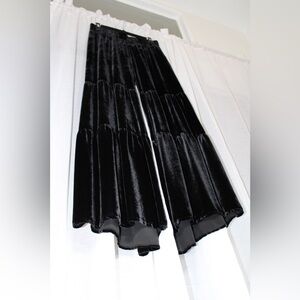 Johnny Was Black Velvet Wide Leg Pants – Size S